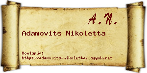 Adamovits Nikoletta névjegykártya